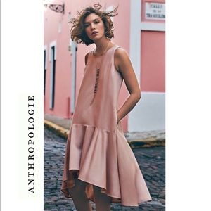 Anthropologie Dropped Waist High-low Midi Dress